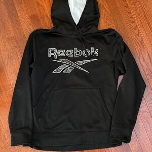 Reebok Black and White Athletic Jacket Pullover Sweatshirt Hoodie , L